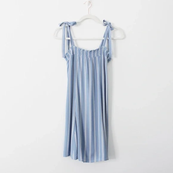 Privacy Please / Revolve Tobi Striped Tie Strap Mini Dress in Blue - Picture 7 of 11